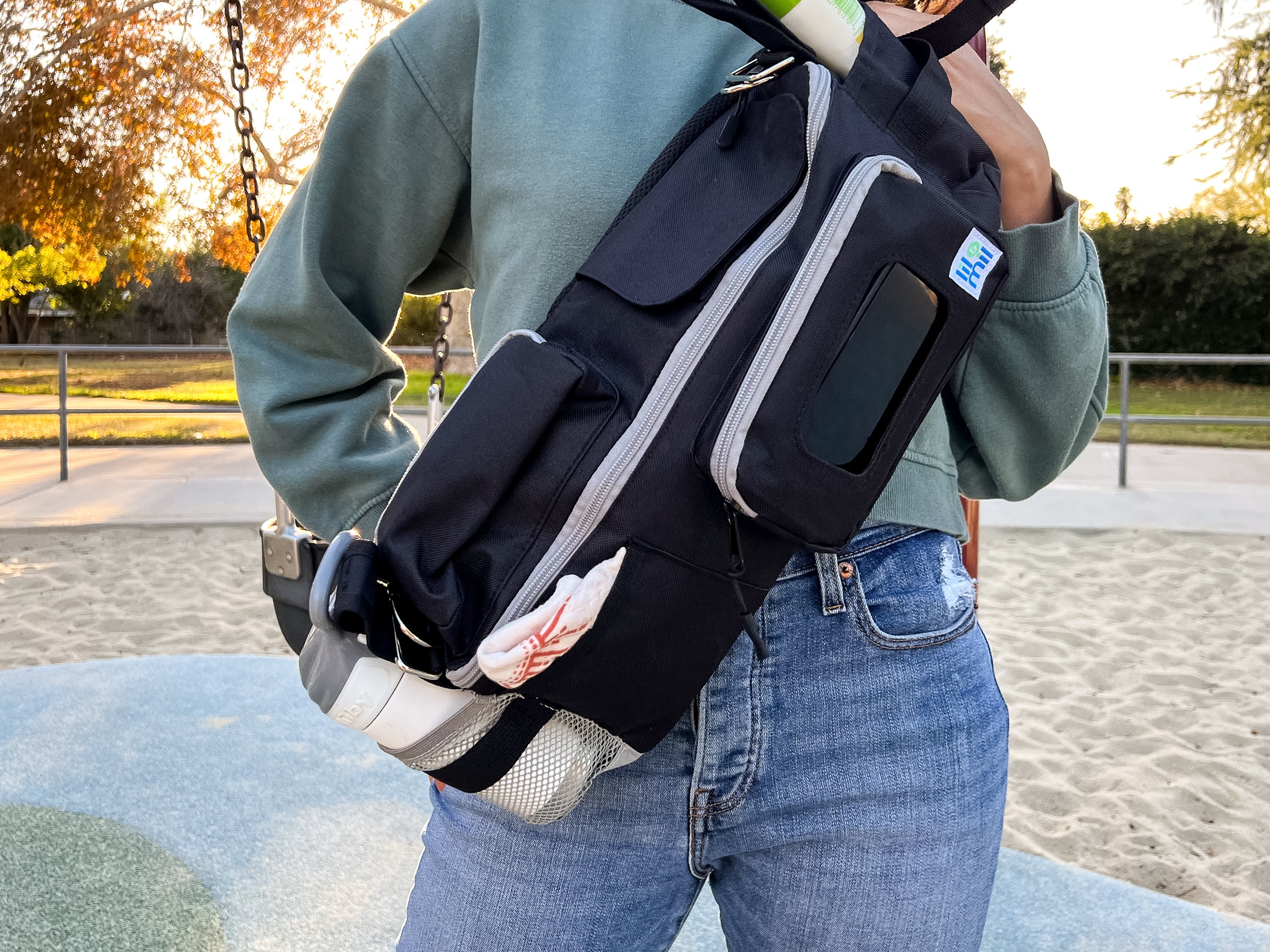 Stroller Organizer and Crossbody Diaper Bag